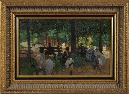 ZAGO ERMA (1880 - 1942) Senza titolo. Olio su tavola. Cm 40,00 x 25,00. Firma...