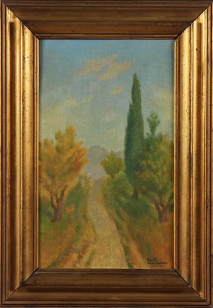 MONTANARI DANTE (1896 - 1989) Paesaggio. Olio su cartone telato. Cm 30,00 x...