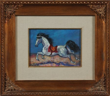 GONZAGA GIOVAN FRANCESCO (1921 - 2007) Cavallo al galoppo. 1973. Olio su tela...