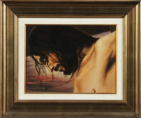 BENNO CESARE Cristo. 1979. Olio su tela . Cm 50,00 x 40,00. Firma e data in...