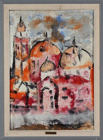 ANONIMO Padova. 1989. Olio su tela. Cm 50,00 x 70,00. Firma in basso a...