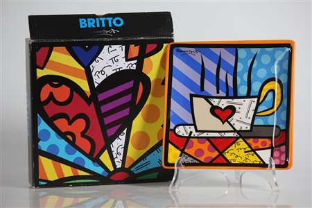 ROMERO BRITTO (n. 1963) Senza titolo. Oggetto. Cm 20,00 x 20,00 x 2,50....