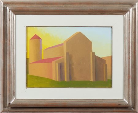 SALVO (n. 1947) Il Duomo. 1992. Olio su tela . Cm 35,00 x 25,00. Al retro...