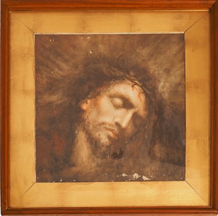 Francesco Falcone (Chiavari 1892 - 1978), Attribuito a, Volto di Cristo incoronato di spine