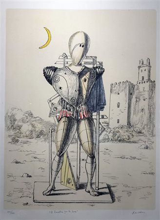 GIORGIO DE CHIRICO (Volo 1888 - Roma 1978) "Il trovatore con la luna"....