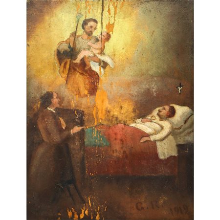 Ex Voto G. R. (Grazia Ricevuta) San Giuseppe con Bambino, 1919