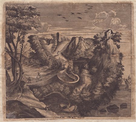 Wenceslaus Hollar (copia da) - Johann Christian Vollerdt (after) (1708 - 1769) , (1607 - 1677) 
Paesaggio antropomorfo XVII secolo
 