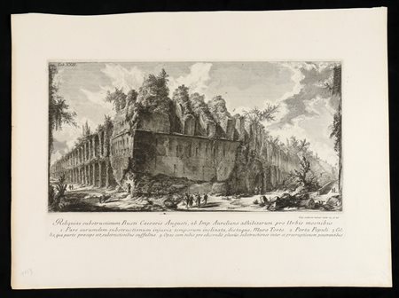 Giovanni Battista Piranesi (Mogliano Veneto, 1720 - Venezia, 1778) 
Reliquiae substructionum Busti Caesaris Augusti... 
 