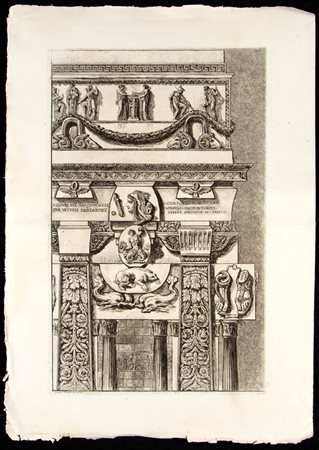 Giovanni Battista Piranesi (Mogliano Veneto, 1720 - Venezia, 1778) 
Capriccio architettonico da "Osservazioni" 
 