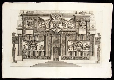 Giovanni Battista Piranesi (Mogliano Veneto, 1720 - Venezia, 1778) 
Capriccio architettonico da "Osservazioni" 
 