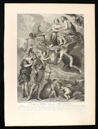 Benoît Audran (1661 - 1721) 
Henri IV delibere sur son futur mariage 1710
 