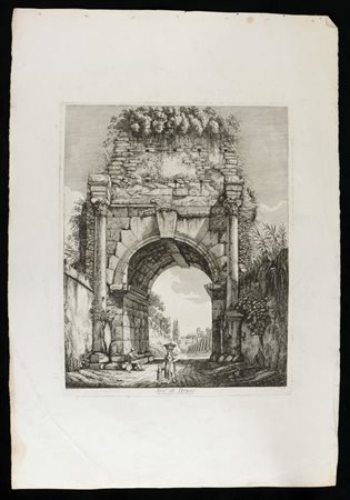 Luigi Rossini (1790 - 1857) 
Arco di Druso Roma 1819
 