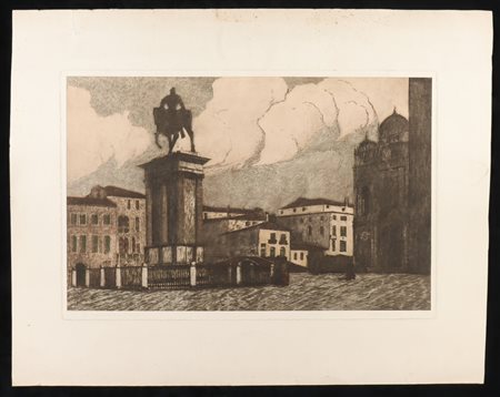 Angelo Rossini (Roma, 1871 - 1939) 
Il Monumento a Colleoni - Venezia 1910
 