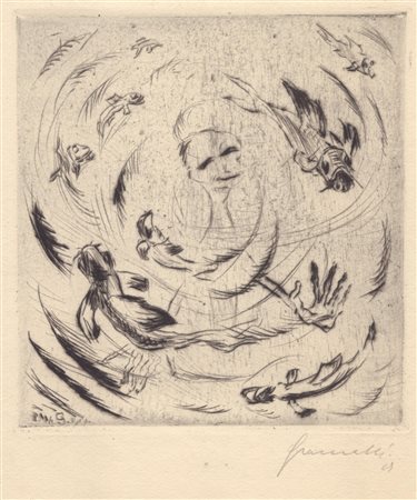 Walter Gramatté (Berlin, 1897 - Hamburg, 1927) 
Der Traum von den Fischen (Il sogno del pesce) 1918
 