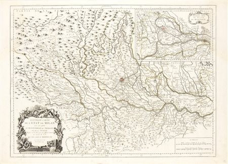  
Nouvelle Carte de l'Etat de Milan avec une partie du Montferrat, du Piemont et de la Suisse 
 