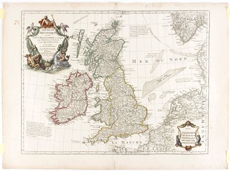 Guillaume de l'Isle (1675-1726)  
Les Isles Britanniques ou sont le Rme. d'Angleterre tire de Sped celuy d'Ecosse 
 