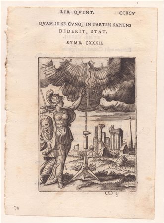 Giulio Bonasone (c.1498 - c. 1574) 
QUAM SE SE CUNQ. IN PARTEM SAPIENS DEDERIT, STAT 
 