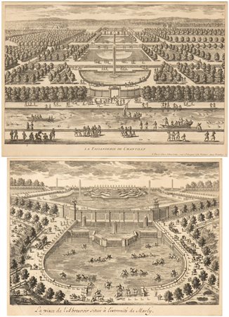 Gabriel Perelle (1600 - 1677) 
Lotto di due incisioni da Vues des plus belles maisons de France 
 