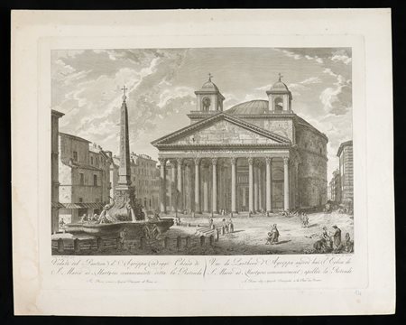 Francesco Barbazza (1771-1789 (fl.))  
Veduta del Panteon di Agrippa in oggi Chiesa di S. Maria ad Martyres 
 