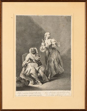 Francesco Bartolozzi (1728 - 1815) 
Arlecchino come merlettaia 1760
 