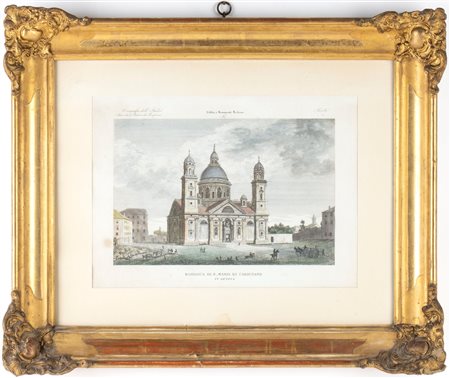  
Basilica di S. Maria di Carignano in Genova XIX secolo 
bulino, 195 x 285 mm (immagine) 