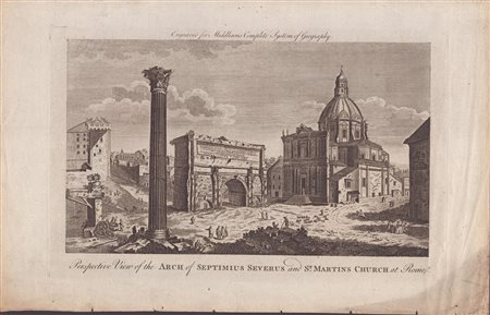  
Perspective View of the Arch of Septimus Severus and St. Martins Church at Rome 
 