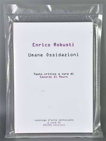 Enrico Robusti CATALOGO SOTTOVUOTO scultura in carta e plastica cm 28x20 sul...