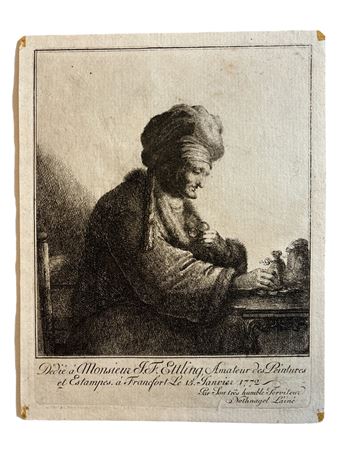 Johann Andreas Benjamin Nothnagel (1729 - 1804) L'avaro 1772 incisione su...