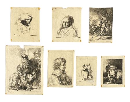 Francesco Novelli (1764, - 1836) Set di sette incisioni da Rembrandt...