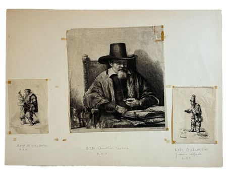 Francesco Novelli (1764, - 1836) Tre incisioni da Rembrandt incisione su...