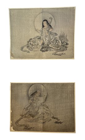 Shoseki Kose (1843 - 1919) L'eremita e Fugen Bosetsu xilografia su carta 190...