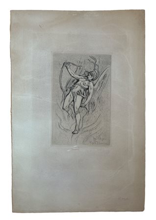 Félicien Rops (1833 - 1898) La volupté Acquatinta 250 x 160mm Monogrammato al...