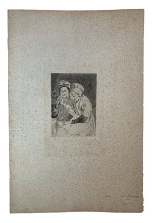 Félicien Rops (1833 - 1898) L'oncle Claes et la tante Johanne acquaforte su...