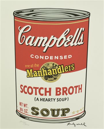 D'apres Andy Warhol CAMPBELL SCOTCH BROTH SOUP fotolitografia su carta, cm...