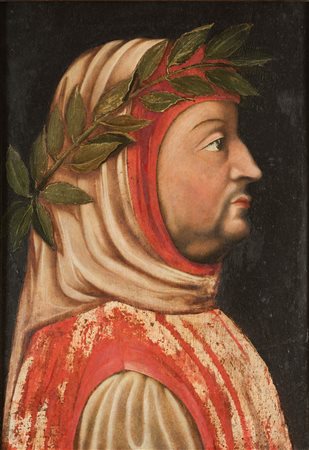  
Profilo di Francesco Petrarca Scuola Fiorentina, inizio XVI secolo
Olio su tavola 34 x 24 cm