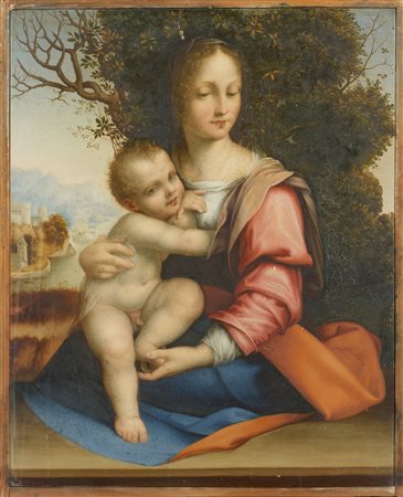 Cesare da Sesto (neimodi_di) (Sesto Calende, 1477 - Milano, 1523) 
Madonna con bambino 
Olio su tavola 45,5 x 36,5 cm