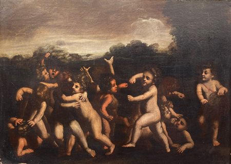 Carlo Sellitto (attribuito a) (1580 - 1614) 
Lotta di putti Primo quarto del XVII secolo
olio su tela 90,5 x 131,5cm