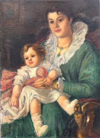 Armando Spadini (1883 - 1925) 
Ritratto di famiglia 
olio su tela 96 x71 cm