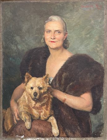 Constantin Font (1890 - 1954) 
Ritratto di signora 1942
olio su tela 100 x 77 cm
