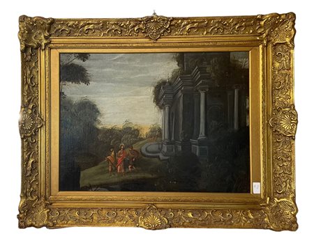  
Apparizione di Gesù sulla via di Emmaus fine XVII - inizi del XVIII secolo
olio su tela 49 x 66 cm