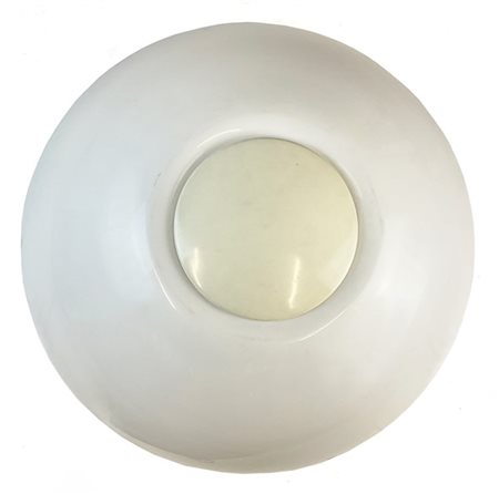 Grande plafoniera con diffusore in metacrilato bianco e struttura in metallo ve