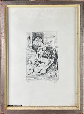 Lorenzo D'Andrea "Senza titolo" 1971
acquaforte - prova d'artista
foglio cm 49x3