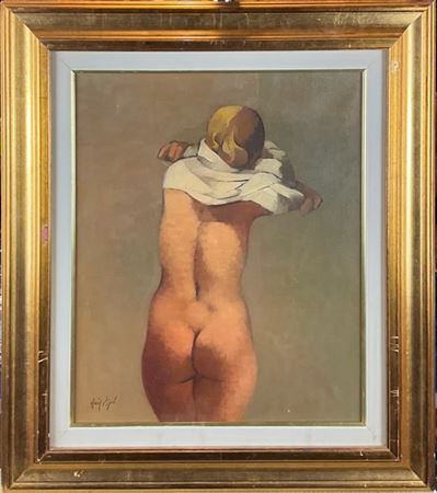 Manolo Ruiz Pipo "La svedese" 
olio su tela
cm 46x38
firmato in basso a sinistra