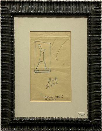 Marino Marini "Cavallo e Cavaliere 3-1-1959" 1959
disegno a penna biro su carta