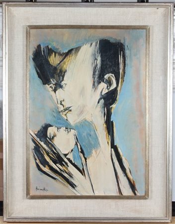 Remo Brindisi "Maternità" 1961
tempera su cartone
cm 48,5x34
firmato in basso a