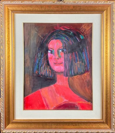 Bruno Cassinari "Enrica" 1984
olio su tela
cm 50x40
firmato in basso a destra; f