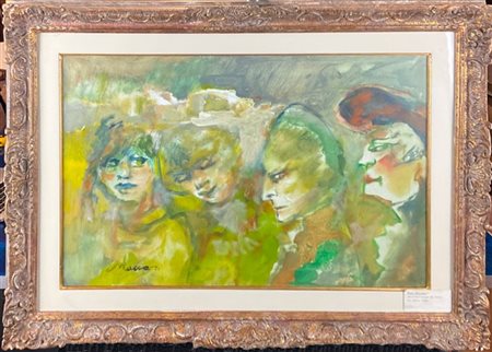 Mino Maccari "Quattro donne" 1988
olio su tela
cm 40x60
firmato in basso a sinis