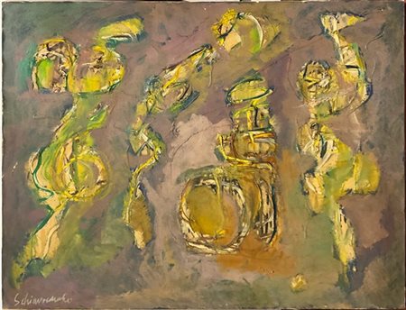 Paolo Schiavocampo "Jazz" 1959
olio su tela
cm 70x90
firmato in basso a sinistra