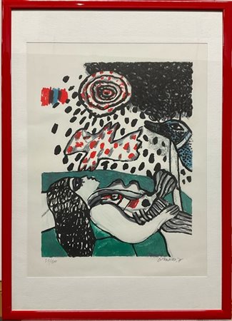 Guillaume Corneille "Elle reve doiseaux" 1975
litografia a colori
cm 54x43
firm