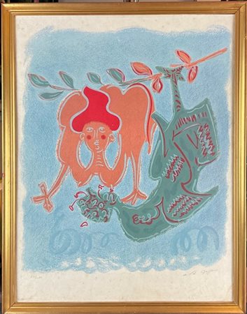 ANDRÈ MASSON "Senza titolo" 1971
litografia a colori su carta giappone
cm 63,5x4